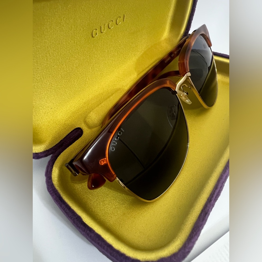 Gucci Brown Metal Women’s Sunglasses/Shades  Sz 145 Brand New